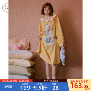 可爱纯棉女家居服睡裙A 睡衣春夏料理鼠王联名新款 Gukoo 果壳长袖