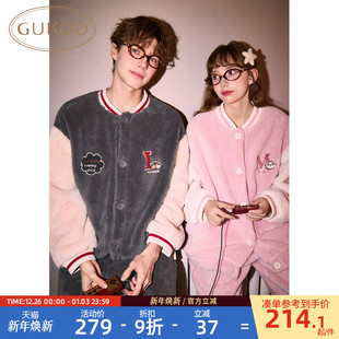 保暖珊瑚绒男家居服D 迪士尼联名新款 Gukoo 果壳情侣睡衣女冬季