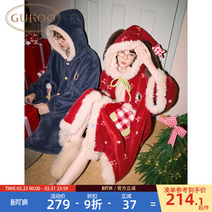 轰轰小狗睡衣女家居服男睡袍D 保暖新款 Gukoo 果壳情侣睡袍冬季