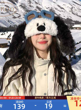 Gukoo/果壳帽子冬季护耳飞行帽史努比联名26年新款女士加绒可爱帽