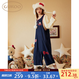 Gukoo 纯棉女士家居服连体衣C 果壳睡衣春秋款 HelloKitty联名新款