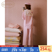 格子纯棉女士家居服套装 Gukoo 果壳睡衣女春夏mikko联名新款