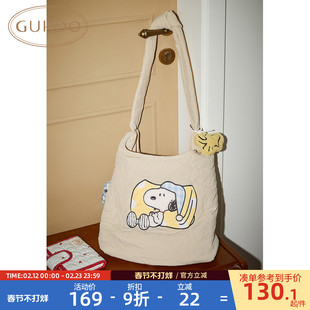 Gukoo/果壳单肩包女史努比联名手提包2026新款大容量女士包包