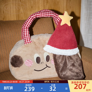 Gukoo 大容量女士旅行包单肩包托特包 果壳手提包毛绒包包26年新款