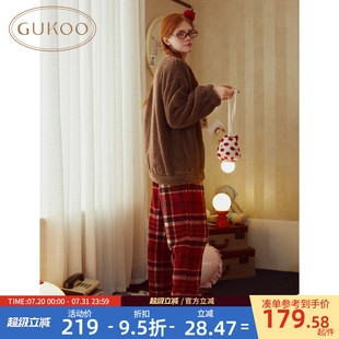 Gukoo 果壳睡衣女冬季 迪士尼联名新款 珊瑚绒保暖女士家居服套装