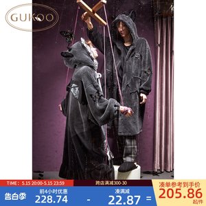 Gukoo/果壳睡袍情侣冬季暗黑风睡裙新款加绒保暖男士家居服睡袍D