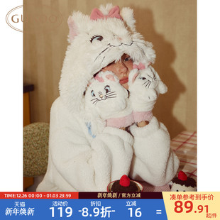 迪士尼联名保暖手套女士玛丽猫毛绒帽 2025新款 Gukoo 果壳帽子冬季