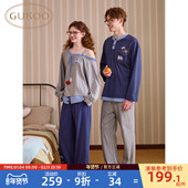 Gukoo 家居服C 纯棉男士 果壳情侣睡衣女2025迪士尼新款 春秋长袖