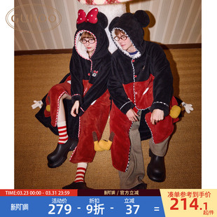 Gukoo 红睡衣本命年保暖男家居服D 果壳情侣睡袍冬迪士尼联名新款