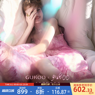 Gukoo 真丝甜美女士家居服S 果壳睡裙礼物夏季 24年设计师联名新款
