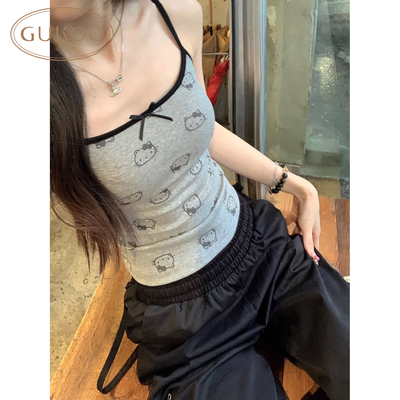 Gukoo/果壳背心美背女春夏HelloKitty新款带胸垫内搭女士百搭背心