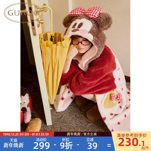 毛绒保暖女士家居服睡袍D 迪士尼联名新款 Gukoo 果壳睡袍女冬季