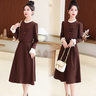 2025秋季 40到45歲 25至30 時尚 新款 年輕媽媽連衣裙中年少婦女裝