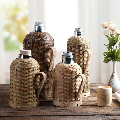 热水壶便携小款内胆保温瓶竹编