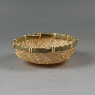 新品手工编织竹篮果盘竹筐迷你竹碗小簸箕演出舞蹈道具