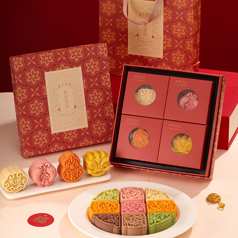 新中式糕点礼盒装绿豆糕精致传统糕点茶点心过年伴手礼物送长辈