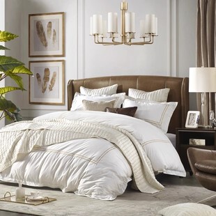 Harbor美式真皮床简约乡村house风主卧双人皮艺床包牛皮双人床