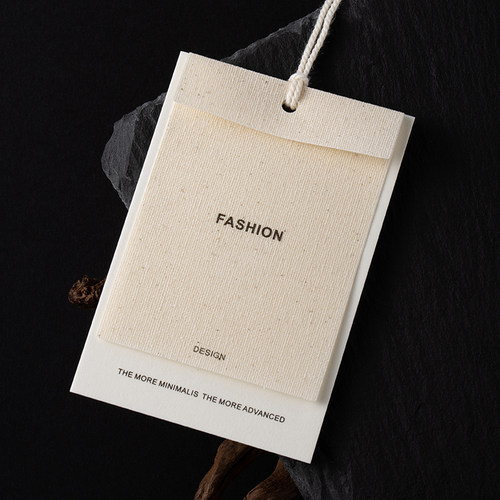 高级感棉麻吊牌订制LOGO商标