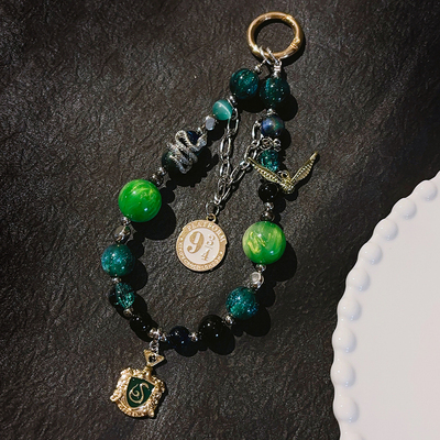 哈利波特手机链挂饰 斯莱特林拉文克劳格兰芬多包包挂饰四大学院