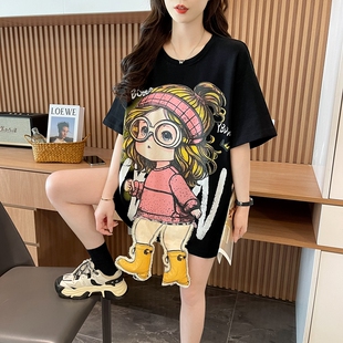 宽松大码显瘦爆款卡通短袖T恤女夏季2026新款韩版洋气减龄上衣ins
