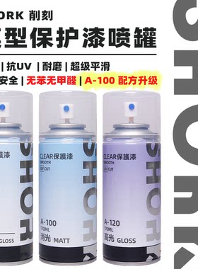 SHORK 削刻 A模型消光`光泽保护漆喷罐丨170ML丨高达GK军模手办