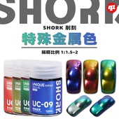 SHORK 平替盖亚 棱镜蓝黑`午夜紫 削刻 UC特殊金属色模型油性漆