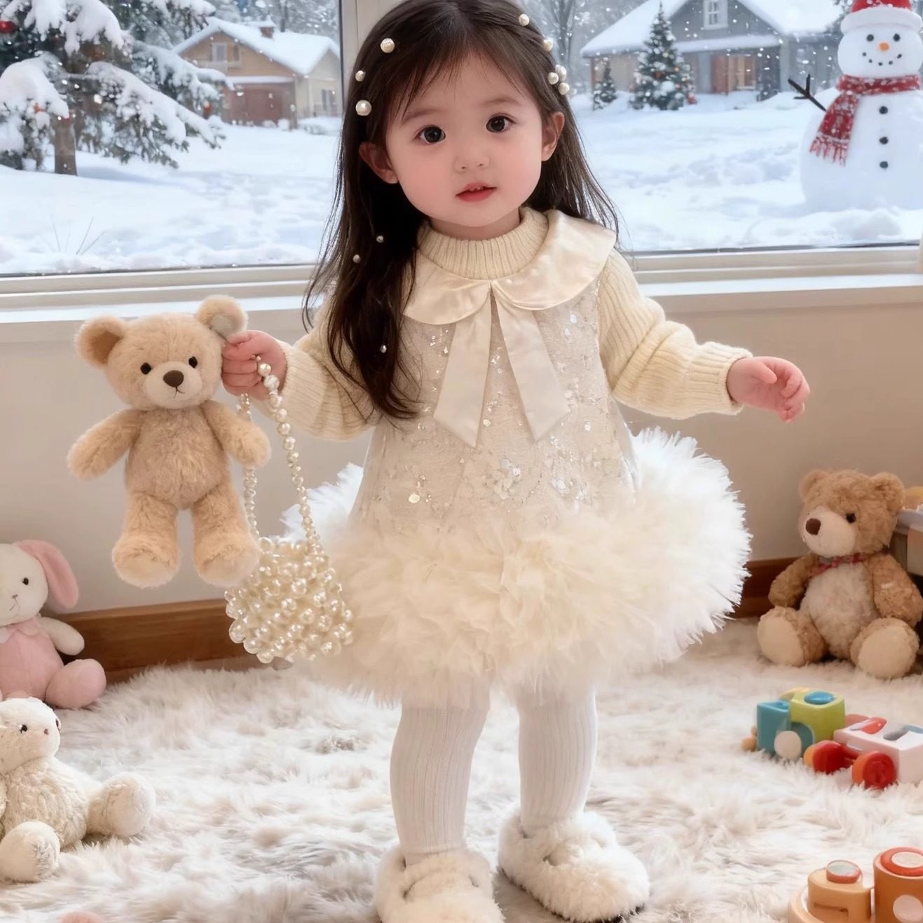 女童小香风网纱公主裙冬款2025新款周岁礼服连衣裙宝宝加绒背心裙,童装/婴儿装/亲子装,连衣裙,淘宝优惠券,粉丝福利购,淘宝优惠卷