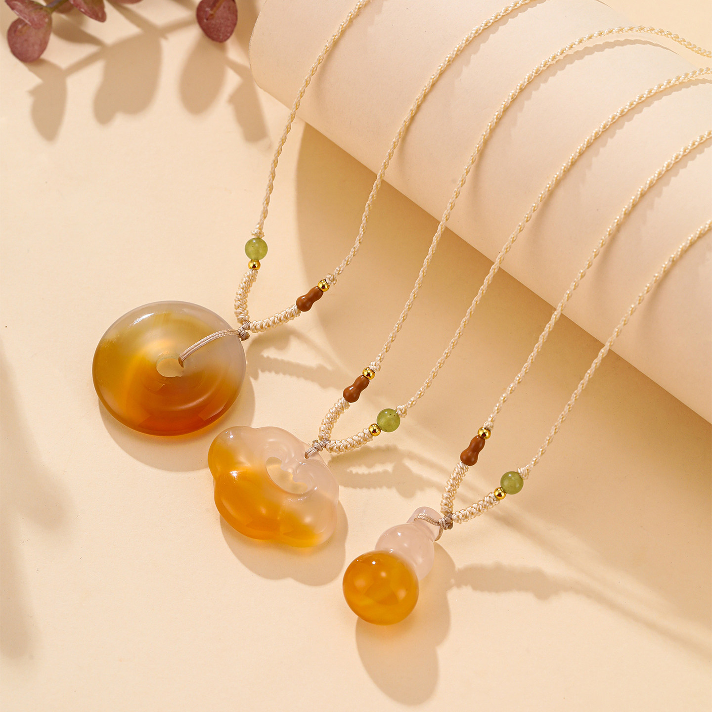 天然玛瑙葫芦项链女小众设计感祥云锁骨链高级感平安扣吊坠编织绳,珠宝/钻石/翡翠,颈饰,淘宝优惠券,粉丝福利购,淘宝优惠卷