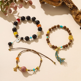 天然合香珠暮光之眼固元粉黛手串珠搭配合金配件玛瑙直播货源热销