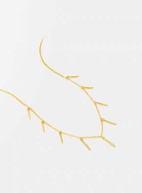 欧美时尚轻奢小金穗套链复古项链