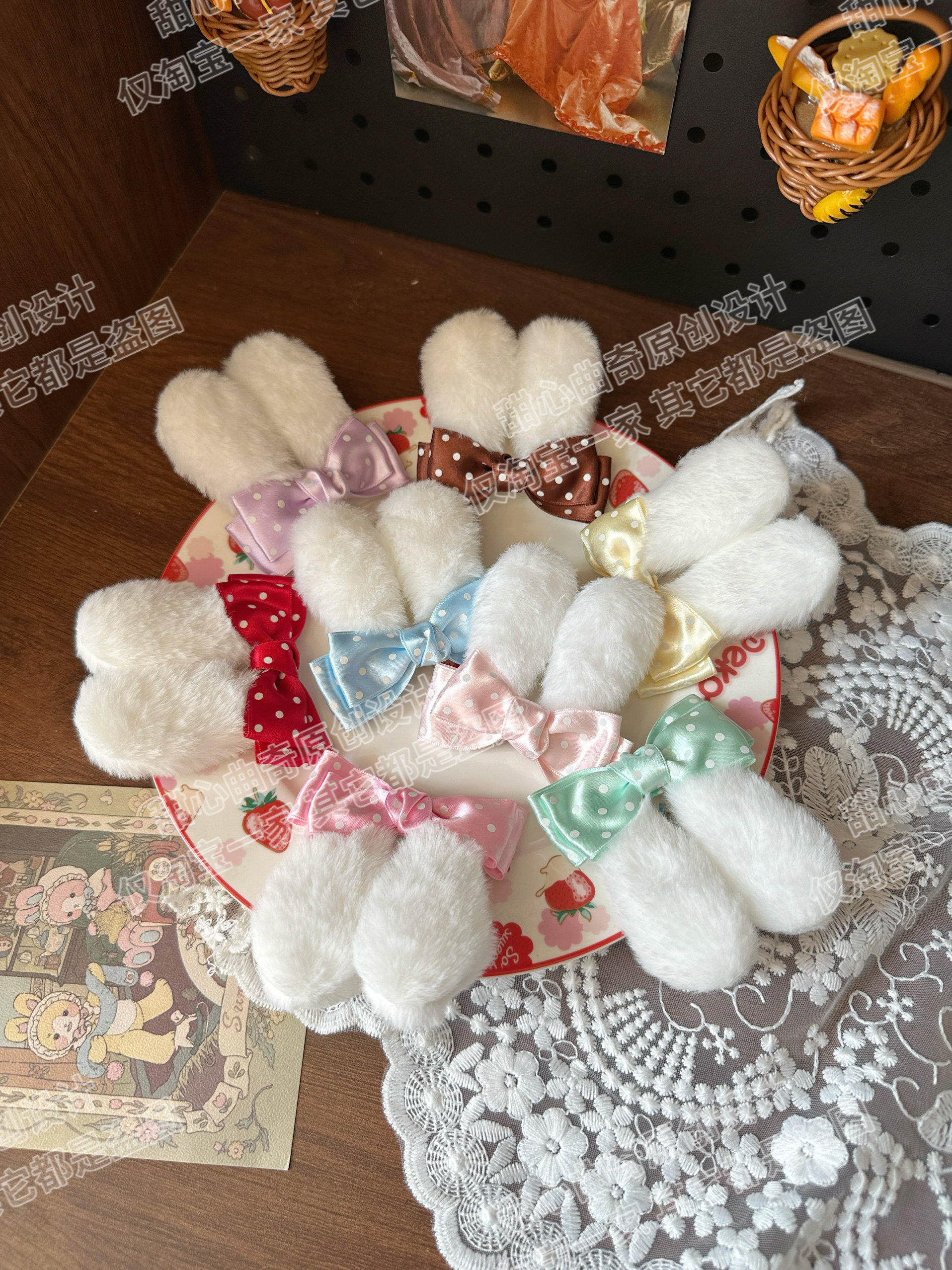 【88包邮】日制进口丝带波点兔耳朵蝴蝶结边夹甜心曲奇手作lolita,饰品/流行首饰/时尚饰品新,发饰,淘宝优惠券,粉丝福利购,淘宝优惠卷