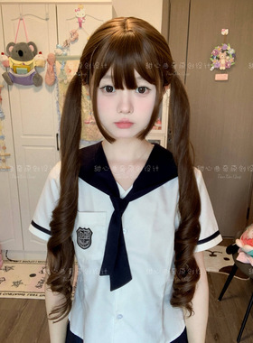 长发公主88cm假发甜心曲奇原创定制长款双马尾卷Lolita法式优雅JK
