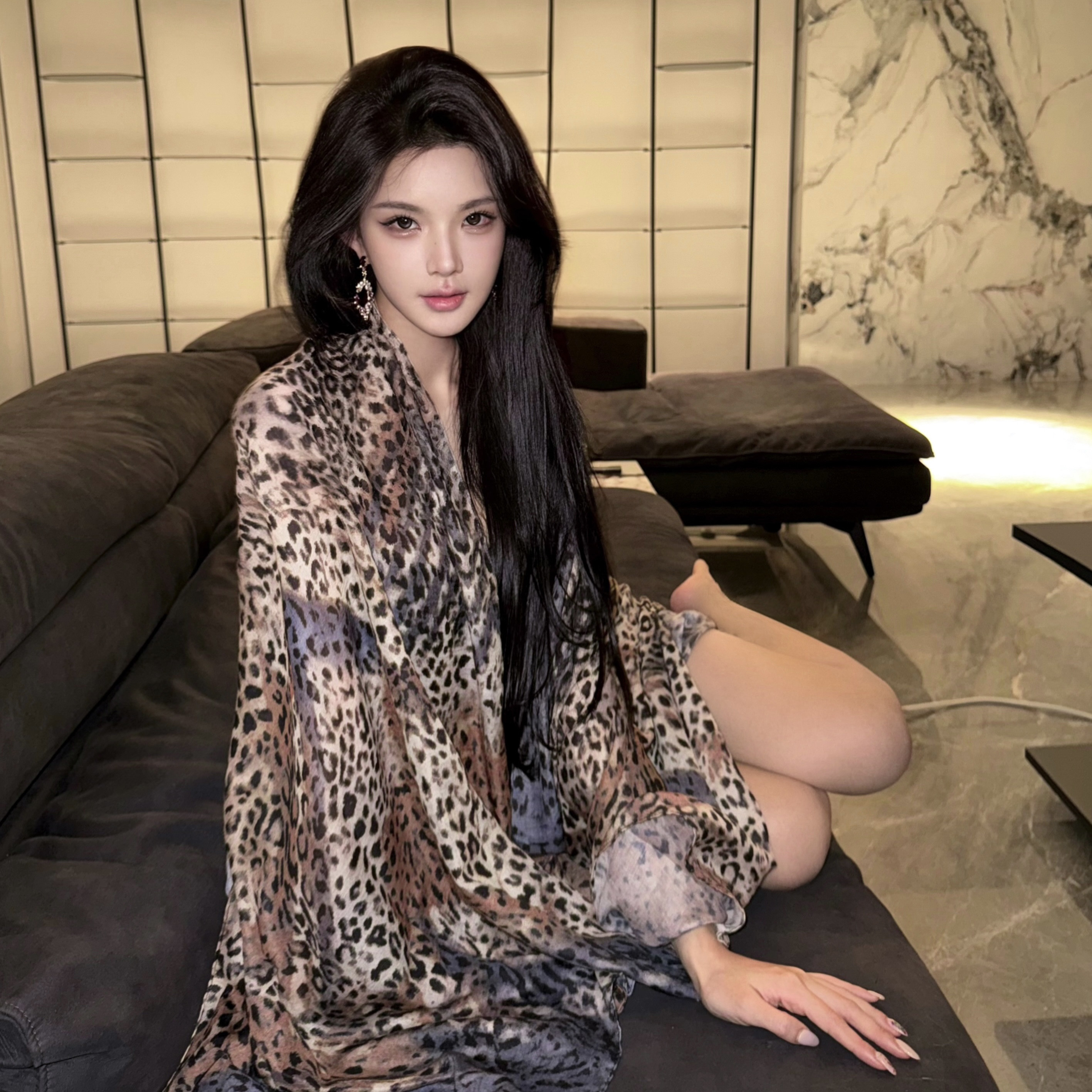 夏媛原创 美人如豹 防晒披肩围巾图片