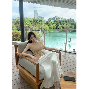 夏媛原创白色美人鱼中长款半身裙2025春季新款仙女设计感高腰显瘦