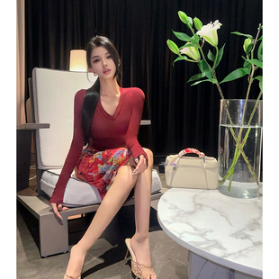 不规则微透收腰显瘦百搭上衣女 2025秋冬新品 夏媛原创 媚骨天成