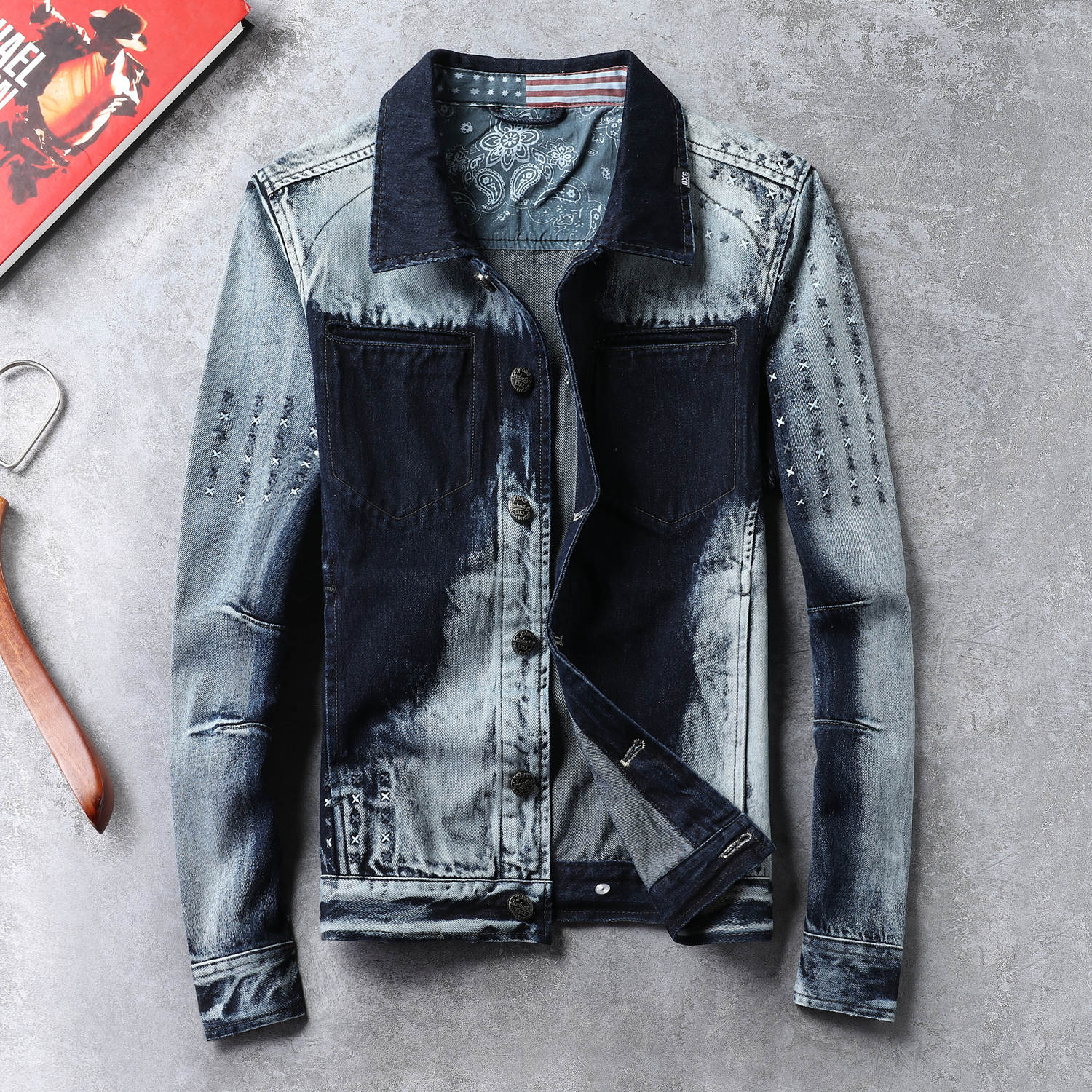 帅气牛仔夹克卡威酷春秋