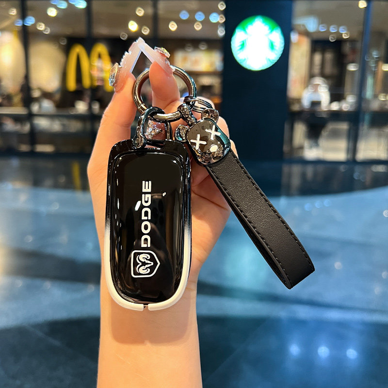 适用道奇酷威钥匙套charger挑战者durango地狱猫srt蝰蛇车包扣壳