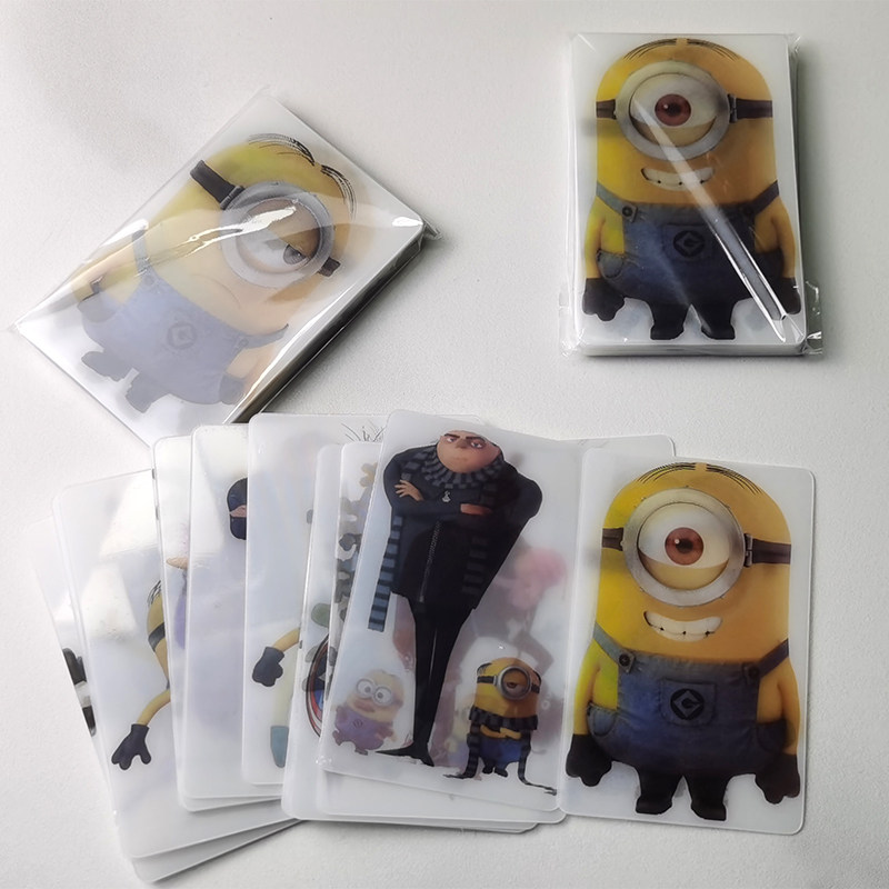 小黄人光栅变换卡片戴夫斯图尔特格鲁漫画变化创意透卡明信片周边