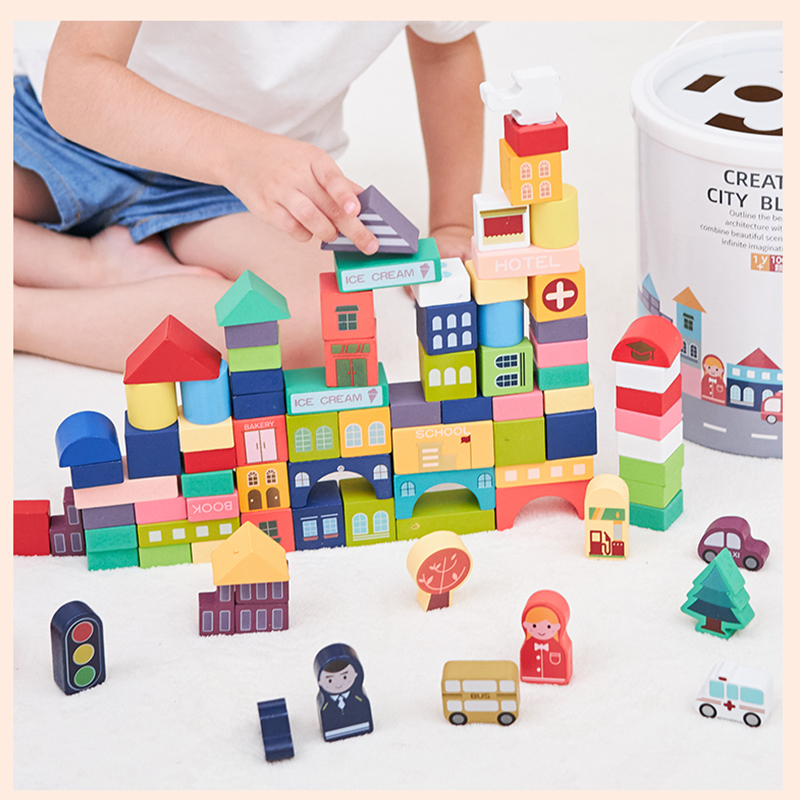 儿童益智玩具木制积木拼装玩具