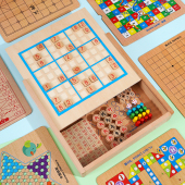 数独游戏棋逻辑思维跳棋飞行棋玩具亲子幼儿童益智力木制拼装 以上