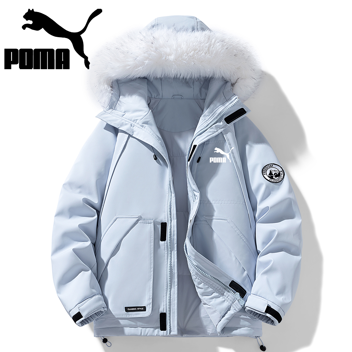 正品棉衣女赵露思同款2025新款冬季毛领袄子连帽羽绒派克棉服外套