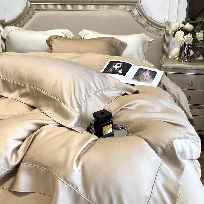 轻奢高端100支双面天丝床单四件套简约夏季丝滑凉感莱赛尔床品