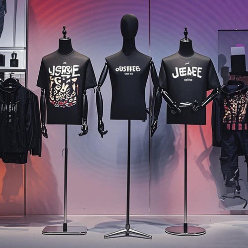 黑棉布男装模特道具展示架