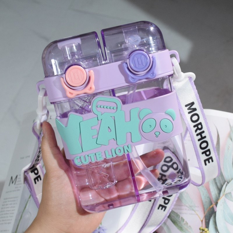 儿童上学专用水杯幼儿园女童吸管杯分仓双饮水壶2025新款夏季