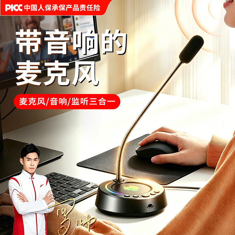 桌面降噪高清收音带音响的麦克风