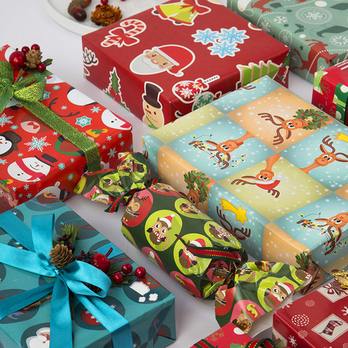 蓝蜻蜓圣诞包装纸满18元包邮