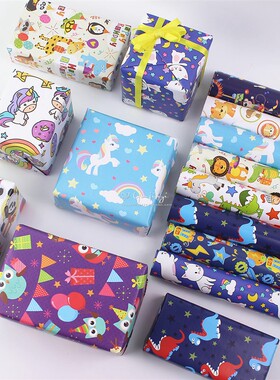包装纸 可爱卡通礼品纸 儿童生日节日礼物纸 幼儿园DIY手工纸花纸