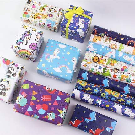 包装纸 可爱卡通礼品纸 儿童生日节日礼物纸 幼儿园DIY手工纸花纸