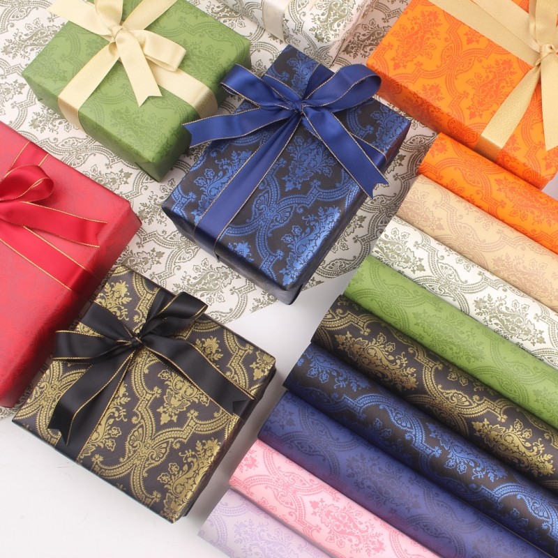 加厚古风包装纸 欧式商务礼品盒装饰彩纸花纸 特种纸艺术纸珐琅纹