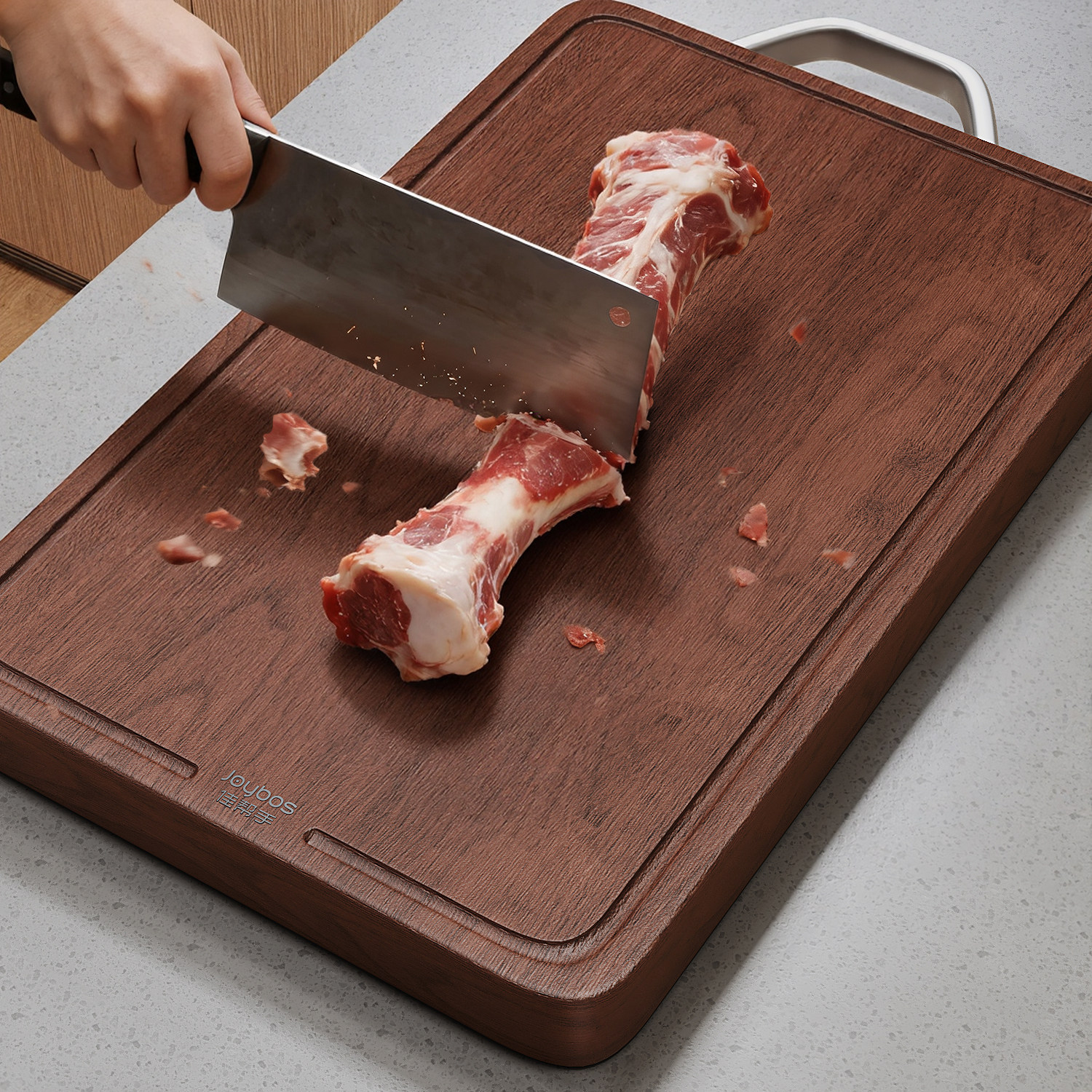 佳帮手加厚菜板双面切菜板防霉抗菌家用案板食品级乌檀木实木砧板